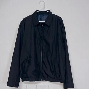 Imperfect Nautica jacket mens black large full zip jacket front & inside pockets